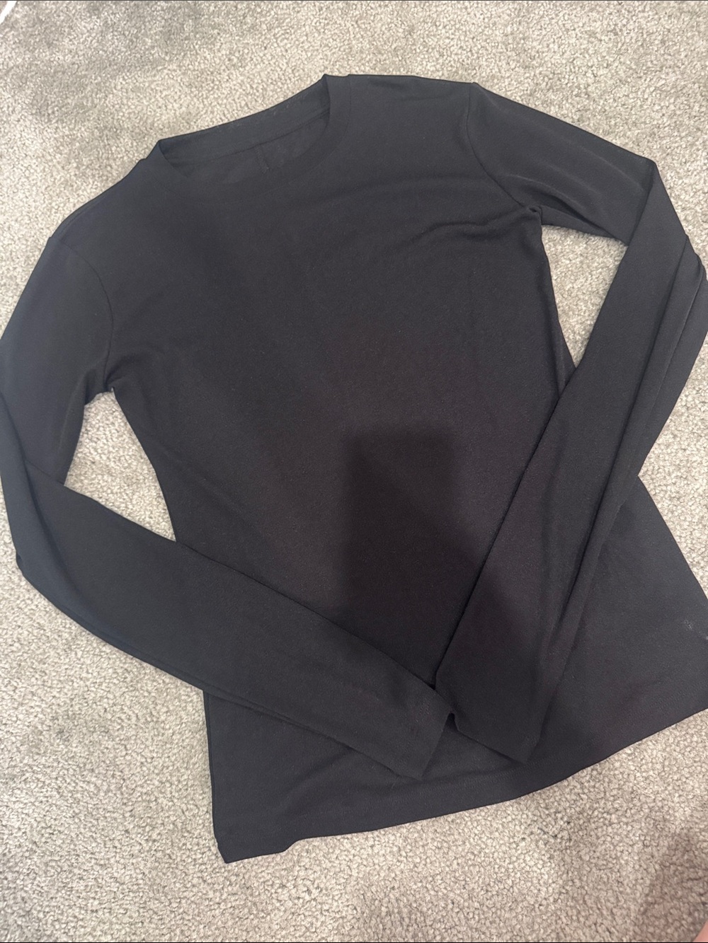 Classic Black Long Sleeve Crewneck Top